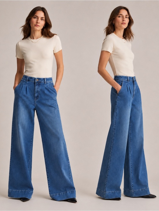 bagatelle Denim - Bagatelle Collection High Rise Pleated Wide Leg Trouser Jeans Quiet Luxury Sz 31
